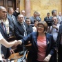 5 June 2014 The judges and deputy public prosecutors taking the oath of office before National Assembly Speaker Maja Gojkovic